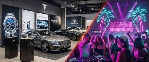 Brand activations on the concourse giving way to a nightlife afterparty